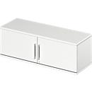 Schäfer Shop Genius Armoire à portes battantes à poser TETRIS WOOD, 1 HC, l. 1200 x H 400 mm, blanc