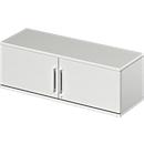 Schäfer Shop Genius Armoire à portes battantes à poser TETRIS WOOD, 1 HC, l. 1200 x H 400 mm, gris clair