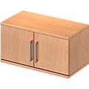 Schäfer Shop Genius Armoire à portes battantes à poser TETRIS WOOD, 1 HC, l. 800 x H 400 mm, coloris hêtre