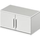 Schäfer Shop Genius Armoire à portes battantes à poser TETRIS WOOD, 1 HC, l. 800 x H 400 mm, gris clair