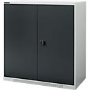 Schäfer Shop Genius Armoire à portes battantes FS, acier, avec trous d'aération, L 1055 x P 420 x H 1105 mm, 3 HC, gris clair/gris anthracite, jusqu'à 450 kg