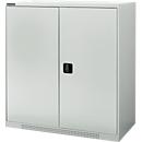 Schäfer Shop Genius Armoire à portes battantes FS, acier, avec trous d'aération, L 1055 x P 420 x H 1105 mm, 3 HC, gris clair/gris clair, jusqu'à 450 kg