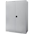 Schäfer Shop Genius Armoire à portes battantes FS, acier, avec trous d'aération, L 1343 x P 620 x H 1950 mm, 5 HC, alu blanc/alu blanc, jusqu'à 750 kg 