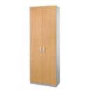 Schäfer Shop Genius Armoire à portes battantes TETRIS SOLID, corps en acier, 5 HC, l. 800 mm, verrouillable, hêtre/alu blanc 