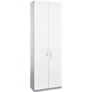 Schäfer Shop Genius Armoire à portes battantes TETRIS SOLID, corps en acier, 6 HC, l. 800 mm, verrouillable, blanc/alu blanc 