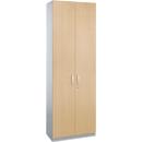 Schäfer Shop Genius Armoire à portes battantes TETRIS SOLID, corps en acier, 6 HC, l. 800 mm, verrouillable, coloris érable/alu blanc 