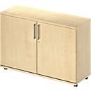 Schäfer Shop Genius Armoire à portes battantes TETRIS WOOD, 2 HC, hauteur (patins inclus), l. 1200 mm, coloris érable
