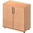 Schäfer Shop Genius Armoire à portes battantes TETRIS WOOD, 2 HC, hauteur (patins inclus), l. 800 mm, coloris hêtre