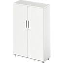 Schäfer Shop Genius Armoire à portes battantes TETRIS WOOD, 4 HC, hauteur incl. patins, L 1000 mm, blanc