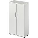 Schäfer Shop Genius Armoire à portes battantes TETRIS WOOD, 4 HC, hauteur incl. patins, L 800 mm, gris clair