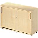 Schäfer Shop Genius Armoire à portes coulissantes TETRIS WOOD, 2 HC, l. 1200 mm, hauteur (patins inclus), coloris érable