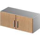 Schäfer Shop Genius Armoire à poser TETRIS SOLID, corps en acier, 1 HC, l. 1000 mm, coloris hêtre/alu blanc