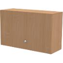 Schäfer Shop Genius Armoire à poser TETRIS WALL, 2 hauteurs de classeur, charnière de porte côté droit, l. 1200 x P 440 x H 740 mm, coloris hêtre