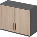 Schäfer Shop Genius Armoire à poser TETRIS WOOD, 2 HC, L 1000 mm, verrouillable graphite/chêne