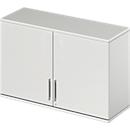 Schäfer Shop Genius Armoire à poser TETRIS WOOD, 2 HC, l. 1200 mm, verrouillable, gris clair