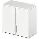 Schäfer Shop Genius Armoire à poser TETRIS WOOD, 2 HC, l. 800 mm, verrouillable, blanc