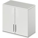 Schäfer Shop Genius Armoire à poser TETRIS WOOD, 2 HC, l. 800 mm, verrouillable, gris clair