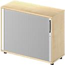 Schäfer Shop Genius Armoire à rideau coulissant transversal TETRIS WOOD, 2 HC, l. 1000 mm, hauteur (patins inclus), coloris érable