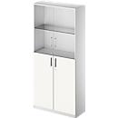 Schäfer Shop Genius Armoire combinée TETRIS SOLID, 5 HC, portes battantes en verre, l. 1000 mm, verrouillable