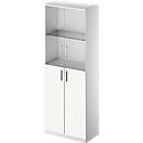 Schäfer Shop Genius Armoire combinée TETRIS SOLID, 5 HC, portes battantes en verre, l. 800 mm, verrouillable
