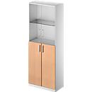 Schäfer Shop Genius Armoire combinée TETRIS SOLID, 5 HC, portes battantes en verre, l. 800 mm, verrouillable