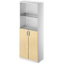 Schäfer Shop Genius Armoire combinée TETRIS SOLID, 5 HC, portes battantes en verre, l. 800 mm, verrouillable