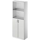 Schäfer Shop Genius Armoire combinée TETRIS SOLID, 5 HC, portes battantes en verre, l. 800 mm, verrouillable