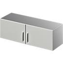 Schäfer Shop Genius Aufsatzschrank TETRIS SOLID, Stahlkorpus, 1 OH, B 1200 mm, lichtgrau/weißalu