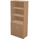 Schäfer Shop Genius Bibliothèque combinée étagères et portes TETRIS WALL, 5 HC, l. 800 x P 440 x H 1880 mm, décor hêtre