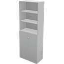Schäfer Shop Genius Bibliothèque combinée étagères et portes TETRIS WALL, 6 HC, l. 800 x P 440 x H 2250 mm, gris clair