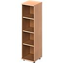 Schäfer Shop Genius Bibliothèque étagères TETRIS SOLID, panneau de particules, 4 HC, l. 400 x P 421 x H 1520 mm, décor hêtre