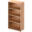 Schäfer Shop Genius Bibliothèque étagères TETRIS SOLID, panneau de particules, 4 HC, l. 800 x P 421 x H 1520 mm, décor hêtre 