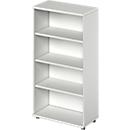 Schäfer Shop Genius Bibliothèque étagères TETRIS SOLID, panneau de particules, 4 HC, l. 800 x P 421 x H 1520 mm, gris clair 