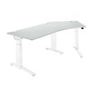 Schäfer Shop Genius Bureau 135° Ergostyle Planova, extension à droite, réglage manuel de la hauteur, l. 2165 x P 800 mm, gris clair/blanc 