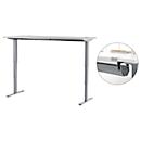 Schäfer Shop Genius bureau Aero Flex, elektrisch in hoogte verstelbaar, B 1600 x D 800 x H 620-1280 mm, aluminium lichtgrijs/wit + kabelgoot