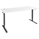 Schäfer Shop Genius bureau AERO FLEX, elektrisch in hoogte verstelbaar, rechthoekig, C-voet, B 1600 mm, wit/zwart + memory panel