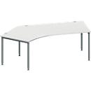 Schäfer Shop Genius Bureau d'angle MODENA FLEX 135°, approche à gauche, gris clair/anthracite