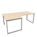 Schäfer Shop Genius Bureau d'angle MODENA FLEX, 90°, pied en forme d'étrier, approche à gauche, L 2000 mm, décor érable