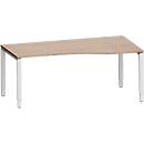 Schäfer Shop Genius Bureau de forme libre MODENA FLEX, approche à droite, L 1800 mm, décor chêne