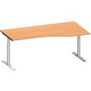 Schäfer Shop Genius Bureau de forme libre MODENA FLEX, approche à droite, largeur 1800 mm, hêtre