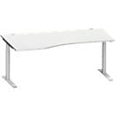 Schäfer Shop Genius Bureau de forme libre MODENA FLEX, approche à gauche, gris clair