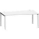 Schäfer Shop Genius Bureau de forme libre MODENA FLEX, extension à droite, L 1800 mm, gris clair