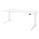 Schäfer Shop Genius bureau ERGOSTYLE S, elektrisch in hoogte verstelbaar, aanbouw links, tweetraps, C-voet, B 1800 x D 800/1000 x H 645-1305 mm, incl. Memory Master, wit/wit