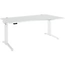 Schaefer Shop Genius bureau ERGOSTYLE S, elektrisch in hoogte verstelbaar, één niveau, aanbouw rechts, C-voet, B 1800 x D 800/1000 x H 715-1182 mm, incl. Memory Master, lichtgrijs/wit