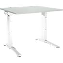 Schäfer Shop Genius bureau ERGOSTYLE S, handmatig in hoogte verstelbaar, rechthoekig, C-voet, B 1200 x D 800 x H 675-895 mm, lichtgrijs/wit