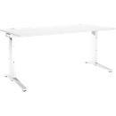 Schäfer Shop Genius bureau ERGOSTYLE S, handmatig in hoogte verstelbaar, rechthoekig, C-voet, B 1800 x D 800 x H 675-895 mm, wit/wit