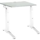 Schäfer Shop Genius bureau ERGOSTYLE S, handmatig in hoogte verstelbaar, rechthoekig, C-voet, B 800 x D 800 x H 675-895 mm, lichtgrijs/wit