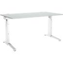 Schäfer Shop Genius Bureau ERGOSTYLE S, hauteur réglable manuellement, rectangle, pied en C, L 1600 x P 800 x H 675-895 mm, gris clair/blanc
