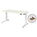 Schäfer Shop Genius bureau ERGOSTYLE S, rechthoekig, 2-traps elektrisch in hoogte verstelbaar, C-voet, B 1600 x D 800 x H 635-1305 mm, incl. Memory Master + lade, wit/wit