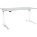 Schäfer Shop Genius bureau ERGOSTYLE S, rechthoekig, elektrisch in hoogte verstelbaar, één niveau, C-voet, B 1600 x D 800 x H 715-1182 mm, incl. Memory Master, lichtgrijs/wit